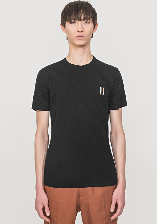T-SHIRT IN 100% SLUB COTTON WITH BAND DETAIL ON POCKET | Antony Morato Online Shop