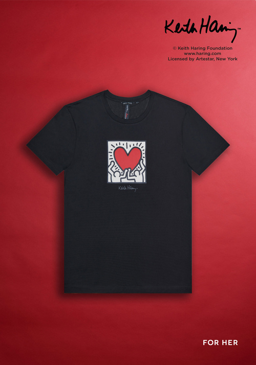 PURE COTTON T-SHIRT WITH KEITH HARING PRINT - Keith Haring | Antony Morato Online Shop