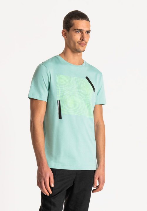 REGULAR-FIT T-SHIRT IN 100% COTTON WITH NEON PRINT - T-shirts and Polo | Antony Morato Online Shop