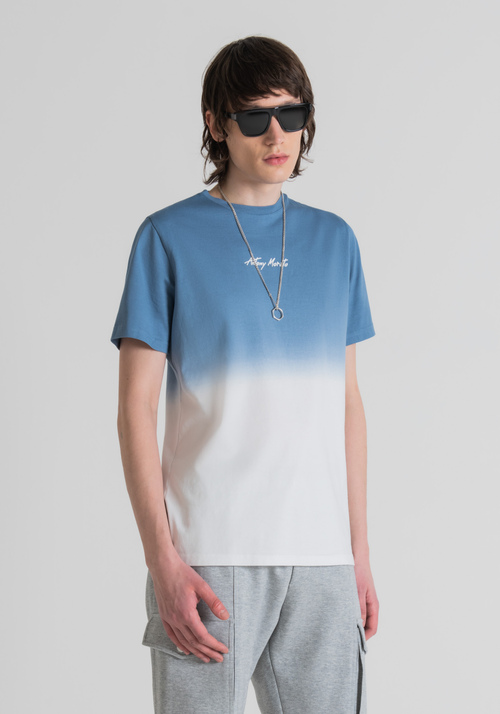 REGULAR-FIT T-SHIRT IN PURE COTTON WITH TIE-DYE EFFECT - Mood Singapore | Antony Morato Online Shop