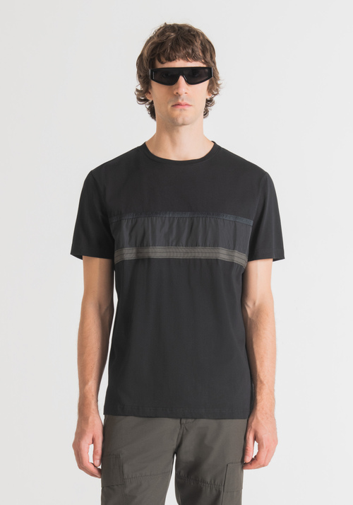 REGULAR FIT T-SHIRT IN PURE COTTON JERSEY WITH CONTRAST DETAILS - Clothing | Antony Morato Online Shop
