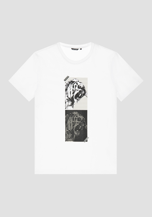 T-SHIRT SLIM FIT AUS 100 % BAUMWOLLE MIT FRONTPRINT - T-Shirts & Poloshirts | Antony Morato Online Shop