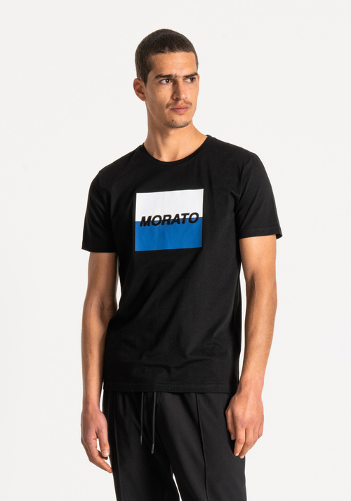 T-SHIRT SLIM FIT AUS 100 % BAUMWOLLE MIT GUMMIERTEM PRINT - T-Shirts & Poloshirts | Antony Morato Online Shop