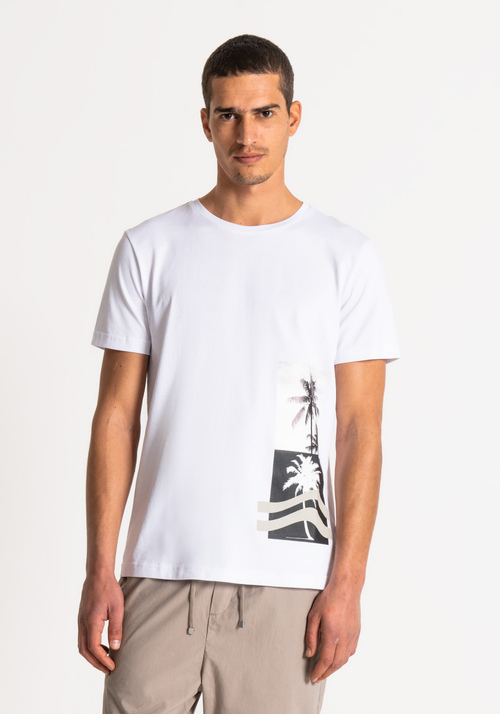 SLIM-FIT T-SHIRT IN SOFT COTTON WITH PRINT ON FRONT AND BACK - Archivio 40% OFF | Antony Morato Online Shop
