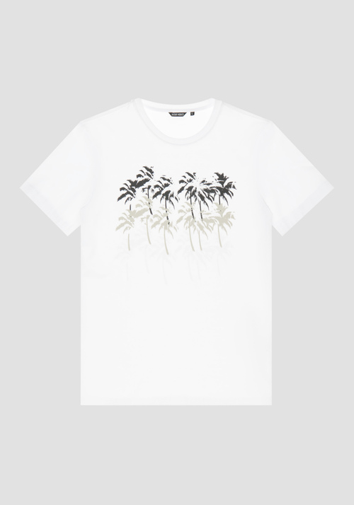 T-SHIRT SLIM FIT AUS 100 % BAUMWOLLE MIT PALMENPRINT - T-Shirts & Poloshirts | Antony Morato Online Shop
