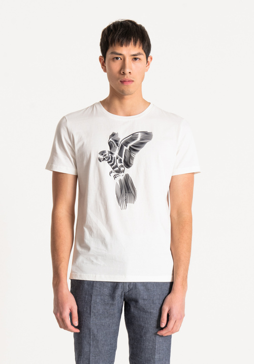 SLIM-FIT T-SHIRT IN 100% COTTON WITH A PARROT PRINT - T-shirts and Polo | Antony Morato Online Shop