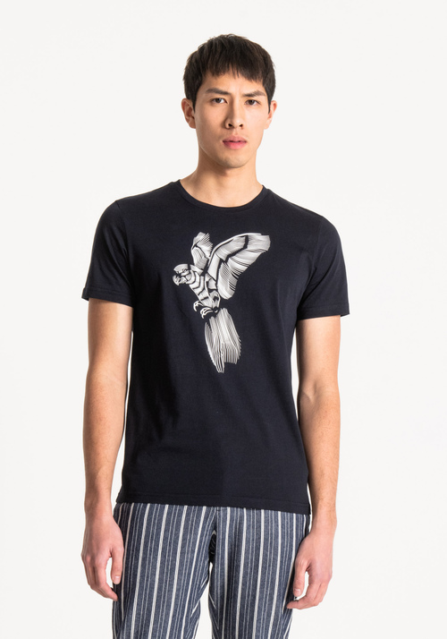 SLIM-FIT T-SHIRT IN 100% COTTON WITH A PARROT PRINT - T-shirts and Polo | Antony Morato Online Shop