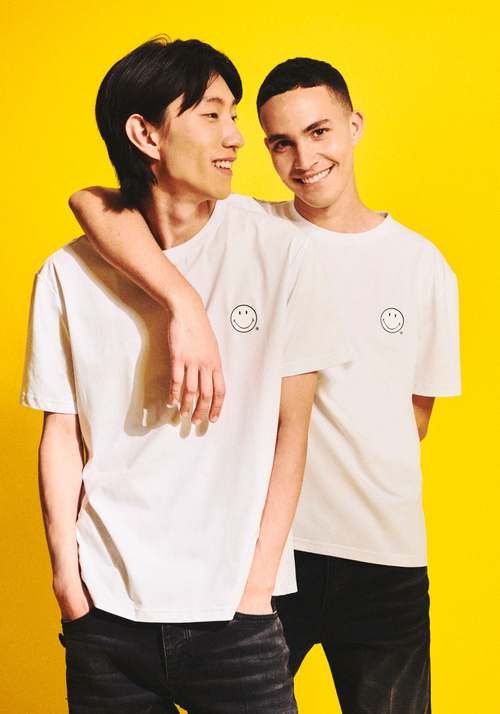 SLIM-FIT COTTON T-SHIRT WITH SMILEY PRINT - Men's T-shirts & Polo | Antony Morato Online Shop