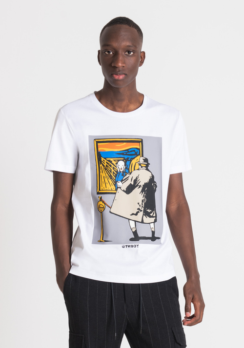 SLIM FIT T-SHIRT IN COTTON WITH TVBOY PRINT | Antony Morato Online Shop