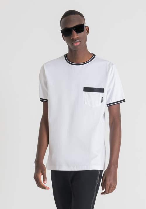 SLIM FIT T-SHIRT IN COTTON WITH RUBBERISED POCKET - Clothing | Antony Morato Online Shop