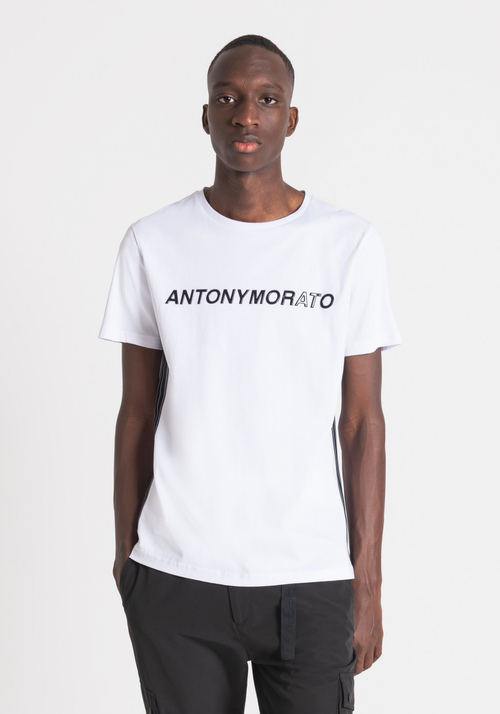 T-SHIRT COUPE AJUSTÉE EN COTON DOUX AVEC IMPRIMÉ BRILLANT - T-shirts et polos | Antony Morato Online Shop