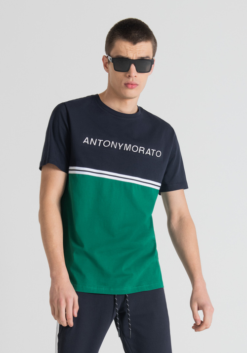 SLIM FIT T-SHIRT IN PURE COTTON WITH FRONT PRINT - Leisure Outfit | Antony Morato Online Shop