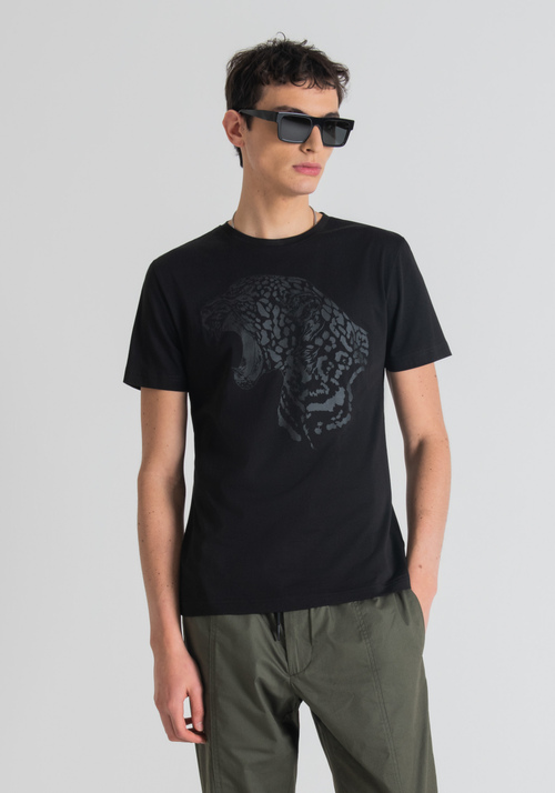SLIM-FIT T-SHIRT IN PURE COTTON WITH FRONT PRINT | Antony Morato Online Shop