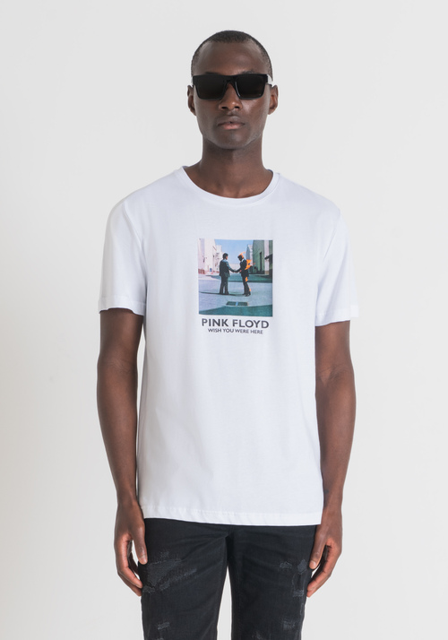 T-SHIRT SLIM FIT EN PUR COTON AVEC IMPRIMÉ CAOUTCHOUTÉ PINK FLOYD - T-shirts & Polo | Antony Morato Online Shop