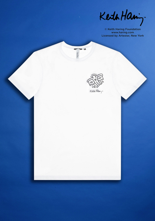 SLIM FIT T-SHIRT IN PURE COTTON WITH KEITH HARING PRINT - Keith Haring | Antony Morato Online Shop