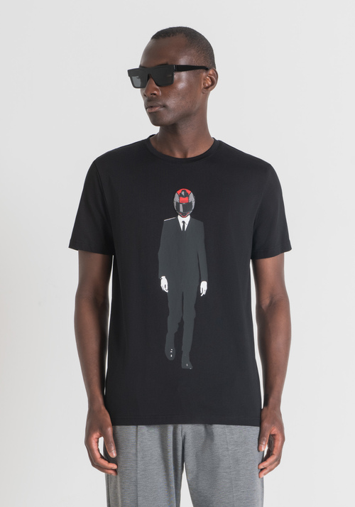 PURE COTTON SLIM FIT T-SHIRT WITH BIKER PRINT - Men's T-shirts & Polo | Antony Morato Online Shop