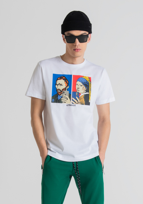 SLIM-FIT PURE COTTON T-SHIRT WITH TVBOY PRINT - Men's T-shirts & Polo | Antony Morato Online Shop