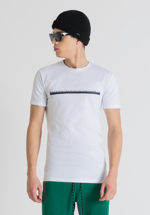 SUPER SLIM FIT T-SHIRT WITH PRINTED LOGO - Men's T-shirts & Polo | Antony Morato Online Shop