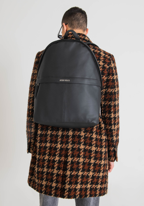 FAUX LEATHER BACKPACK WITH METAL LOGO - Men's Handbags | Antony Morato Online Shop