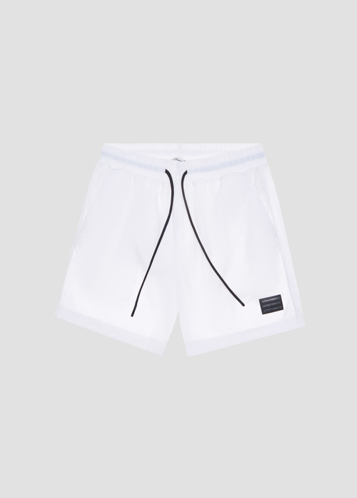 REGULAR FIT SWIMMING TRUNKS IN TECHNICAL FABRIC WITH LOGO PATCH - Accessories | Antony Morato Online Shop