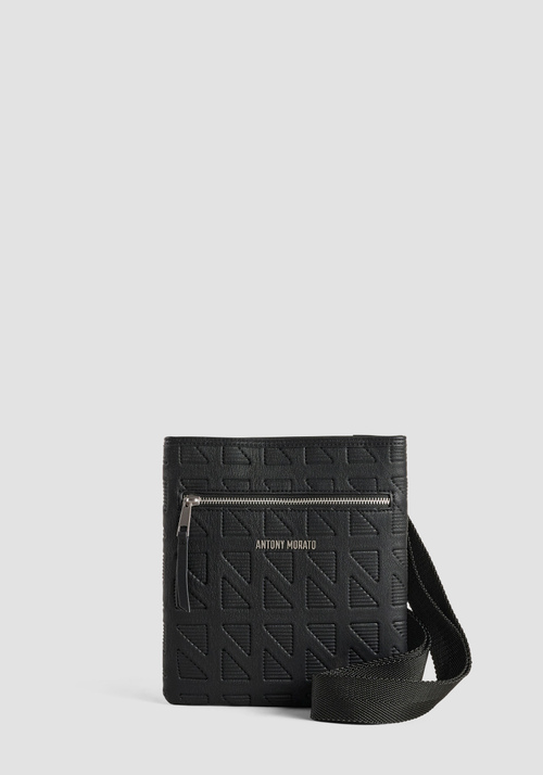 MESSENGER DE PIEL SINTÉTICA CON TRAMA GEOMÉTRICA - Bolsos | Antony Morato Online Shop