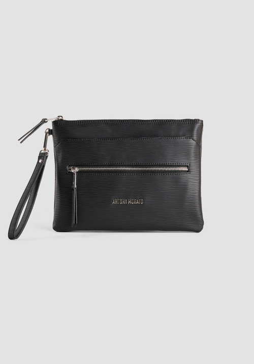POUCH DE PIEL SINTÉTICA CON LOGO LETTERING METALIZADO - Bolsos | Antony Morato Online Shop