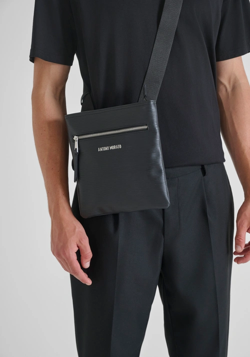 FAUX LEATHER MESSENGER BAG WITH SHOULDER STRAP - Men's Handbags | Antony Morato Online Shop