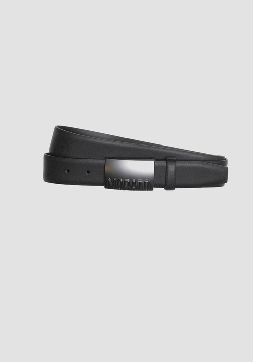 35MM LEATHER BELT WITH PLAQUE - Men's Belts | Antony Morato Online Shop
