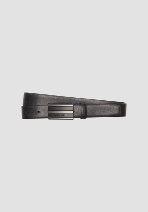 LEATHER BELT WITH PLAQUE HEIGHT 30MM - Accessories | Antony Morato Online Shop