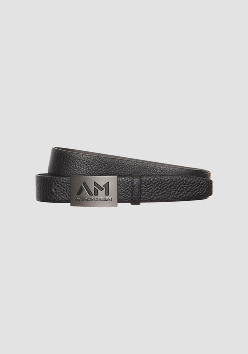 LEATHER BELT WITH PLAQUE HEIGHT 30MM - BELTS | Antony Morato Online Shop