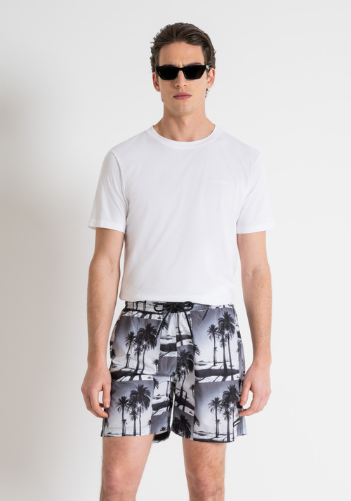 REGULAR FIT COSTUME WITH PALM PRINT - Men's Beachwear | Antony Morato Online Shop