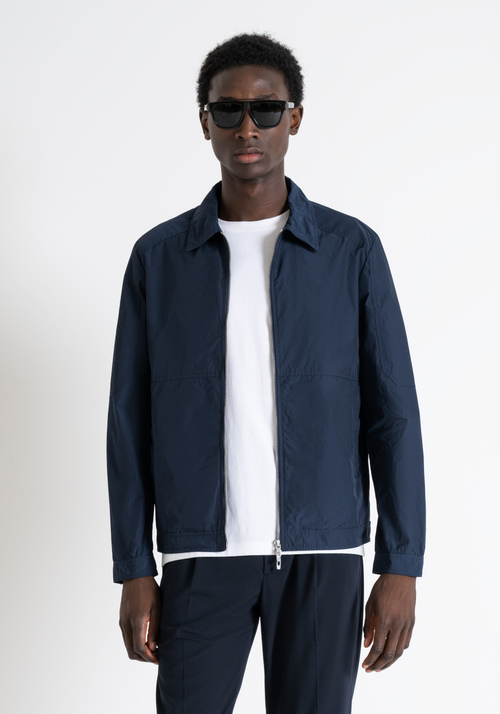REGULAR FIT JACKET IN TECHNICAL TWILL WITH LOGO PLAQUE - Men's Field Jackets and Coats | Antony Morato Online Shop