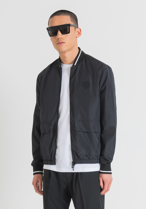 REGULAR FIT JACKET IN TECHNICAL FABRIC WITH RUBBER INJECTION PRINT - Clothing | Antony Morato Online Shop