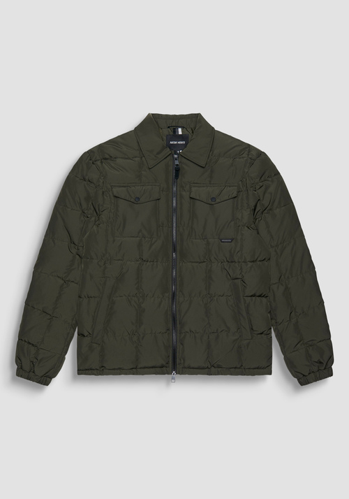REGULAR FIT DOWN JACKET IN BLUE TECHNICAL FABRIC AND DUPONT SORONA SYNTHETIC PADDING Antony Morato