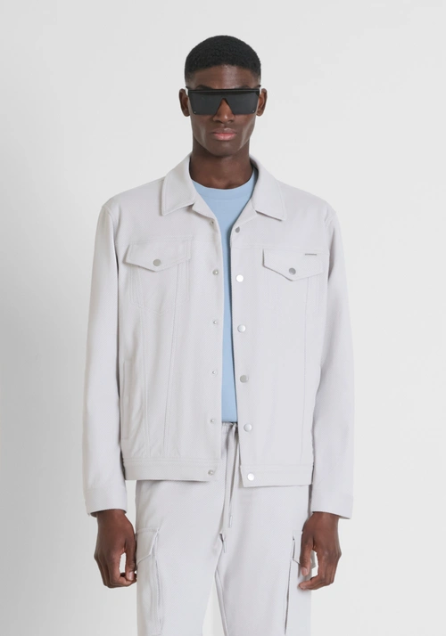 JACKE REGULAR FIT IN TWILL AUS BAUMWOLLE MIT METALL-LOGO - Jacken und Mäntel | Antony Morato Online Shop