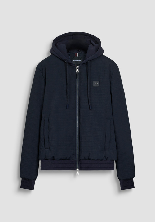REGULAR FIT BOMBER JACKET IN DOBBY TECHNICAL FABRIC WITH SYNTHETIC PADDING - Preview Men's Collection Fall-Winter 2025 | Antony Morato Online Shop