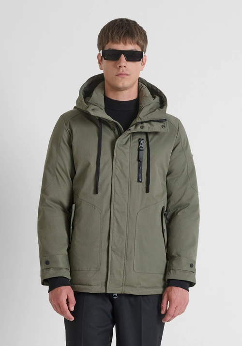 REGULAR FIT DOWN JACKET IN WATERPROOF TECHNICAL FABRIC WITH DUPONT SORONA ECO-FILLING - Men's Field Jackets and Coats | Antony Morato Online Shop