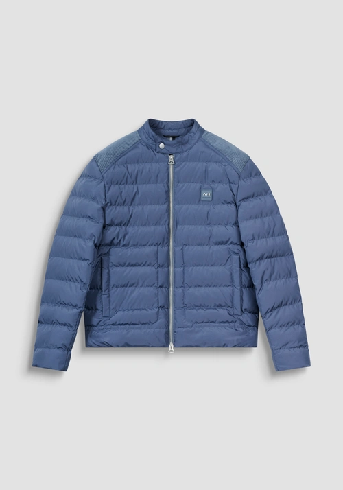 REGULAR FIT DOWN JACKET IN VELVET WITH DUPONT SORONA ECO-PADDING - Clothing | Antony Morato Online Shop