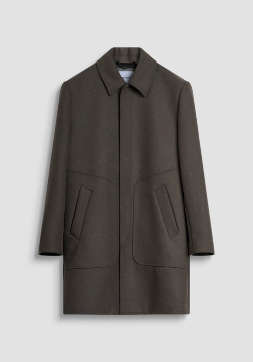 WESLEY REGULAR FIT COAT IN WOOL/CASHMERE BLEND WITH COLLAR - Men's Field Jackets and Coats | Antony Morato Online Shop