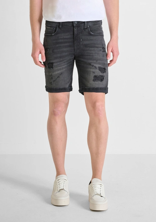 SHORTS SKINNY FIT „RANDY“ AUS SCHWARZEM DENIM - Shorts | Antony Morato Online Shop
