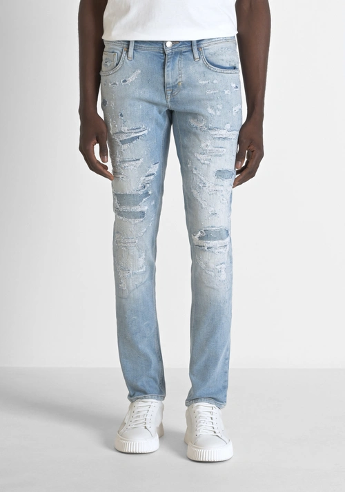 SUPER DESTROYED FIT "OZZY" RIPPED DENIM JEANS - Jeans | Antony Morato Online Shop