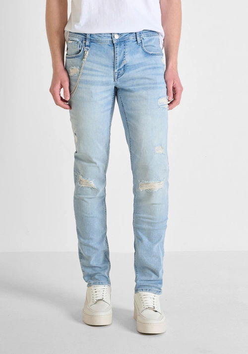"OZZY" TAPERED FIT RIPPED DENIM JEANS - Jeans | Antony Morato Online Shop