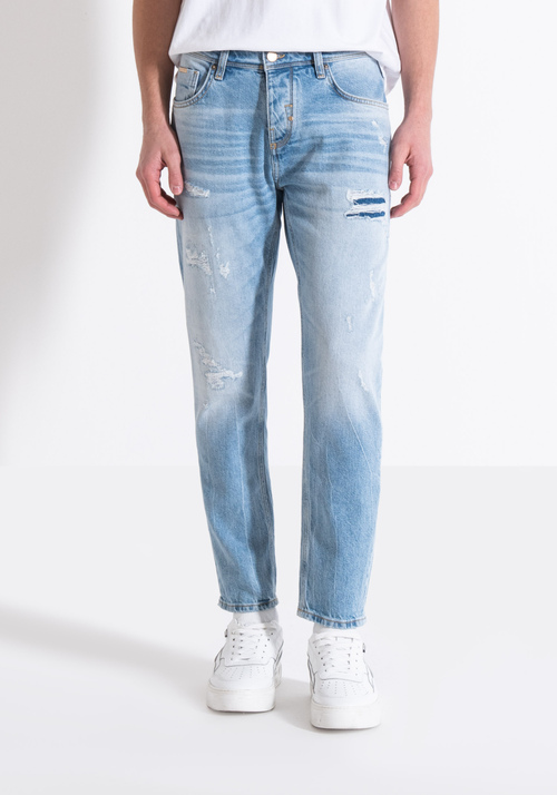 ARGON SLIM ANKLE LENGTH FIT JEANS IN BLUE COMFORT DENIM WITH AUTHENTIC LOOK - Jeans | Antony Morato Online Shop