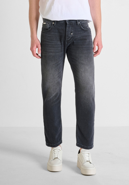 "ARGON" SLIM FIT BLACK STRETCH DENIM ANKLE LENGTH JEANS - Jeans | Antony Morato Online Shop
