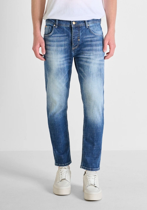 "ARGON" SLIM FIT ANKLE LENGTH BLUE DENIM JEANS - Clothing | Antony Morato Online Shop