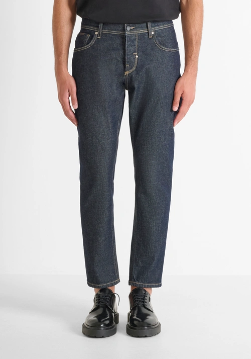 "ARGON" SLIM FIT JEANS ANKLE LENGTH IN DEEP BLUE DENIM - Preview Men's Collection Fall-Winter 2025 | Antony Morato Online Shop