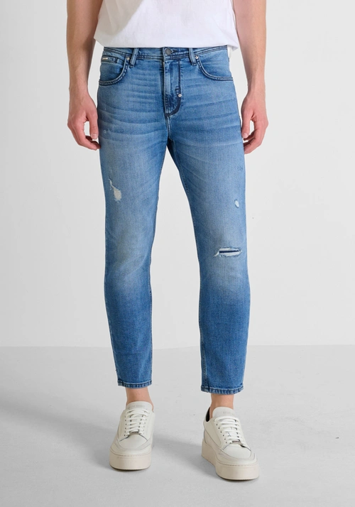 "KARL" SKINNY CROPPED FIT BLUE DENIM JEANS - Jeans | Antony Morato Online Shop
