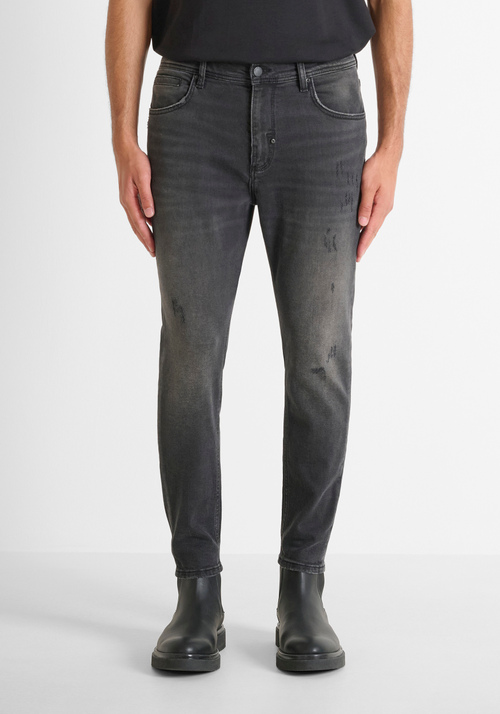 JEANS SKINNY CROPPED FIT "KARL" IN DENIM NERO CON LAVAGGIO SFUMATO - Abbigliamento Uomo | Antony Morato Online Shop