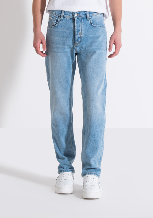 "JOE" REGULAR STRAIGHT FIT JEANS IN COMFORT DENIM WITH VISIBLE STITCHING - Jeans | Antony Morato Online Shop