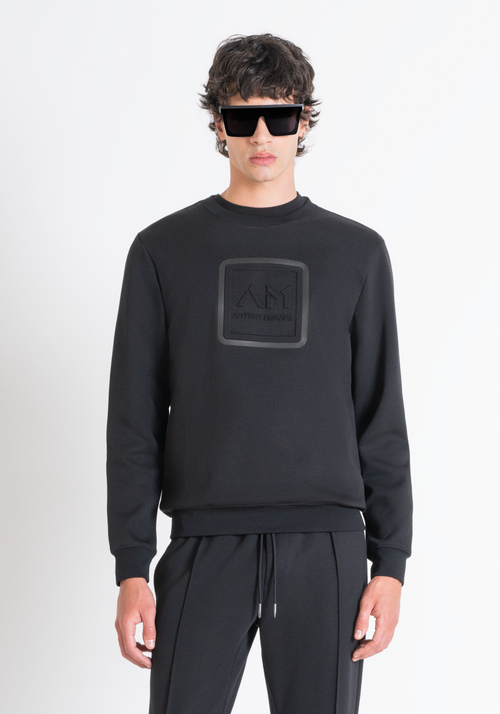 SWEATSHIRT SLIM FIT AUS SCHWARZEM BAUMWOLL-MISCHGEWEBE MIT GESTICKTEM LOGO - Sweatshirts | Antony Morato Online Shop